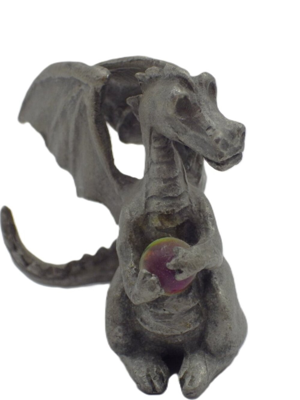 Gallo Pewter Dragon Figurine/ Rainbow Crystal Ball